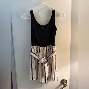 SHEIN Black Ribbed Top Romper